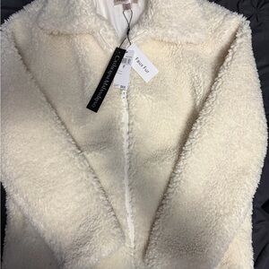 Catherine Malandrino Women's Cream Teddy Jacket